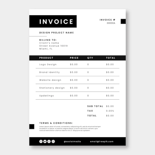 Free Vector | Modern simple designer invoice