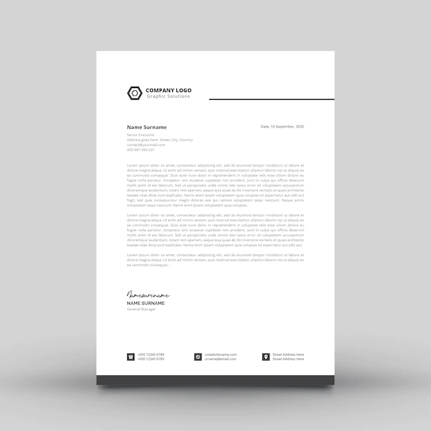 Free Vector | Modern simple letterhead template for company