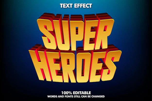 Free Vector | Modern text effect for heroes title cinematic text effecf