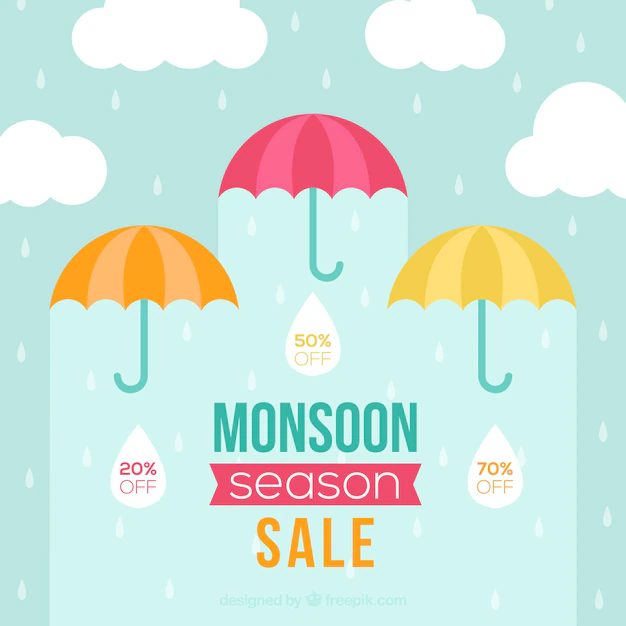Free Vector | Monsoon season sale background