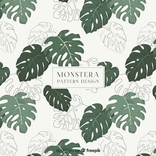 Free Vector | Monstera leaves pattern
