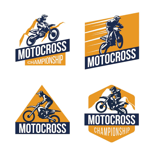 Free Vector | Motocross logo collection