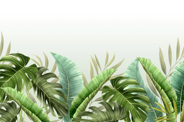 Free Vector | Mural wallpaper with tropical foliage