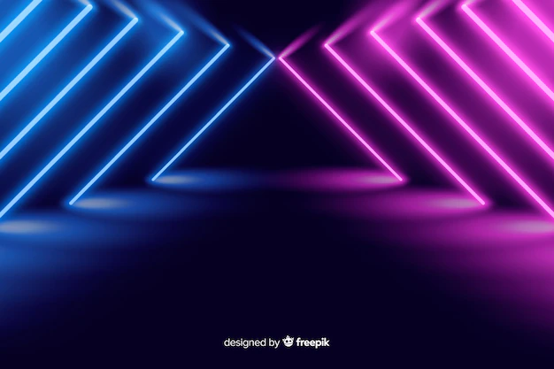 Free Vector | Neon lights stage background