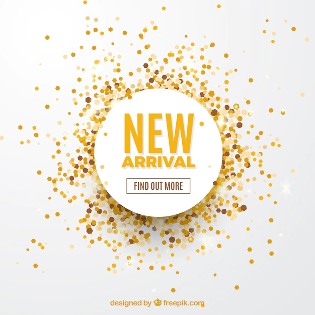 Free Vector | New arrival concept background with golden confetti