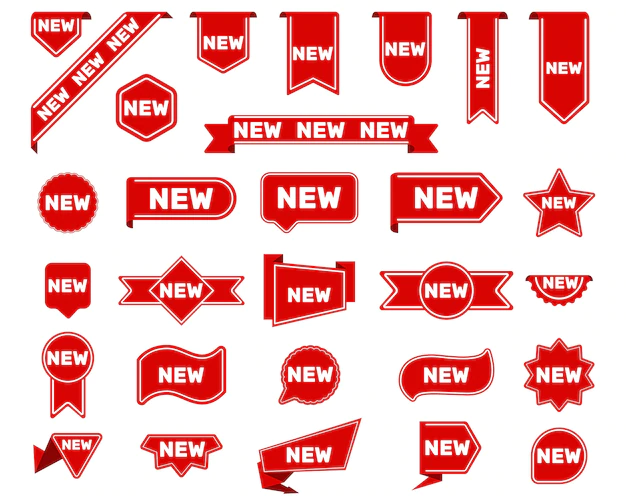 Free Vector | New arrival tags and stickers set