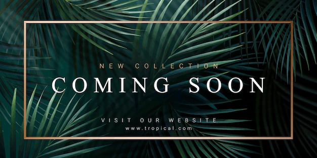 Free Vector | New collection banner template with palm leaves