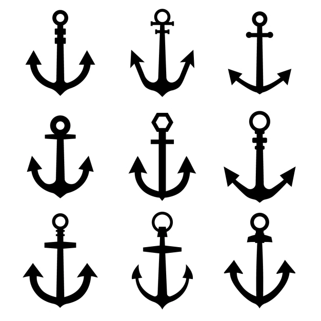 Free Vector | Nine different anchors