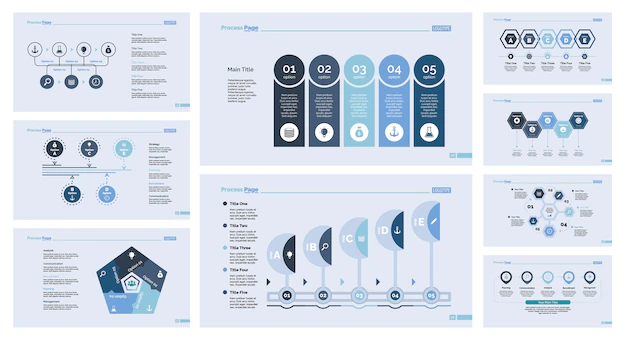 Free Vector | Nine management slide templates set