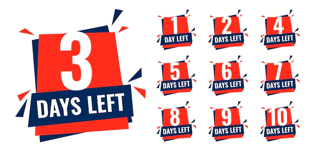 Free Vector | Number of days left countdown timer banner in flat style