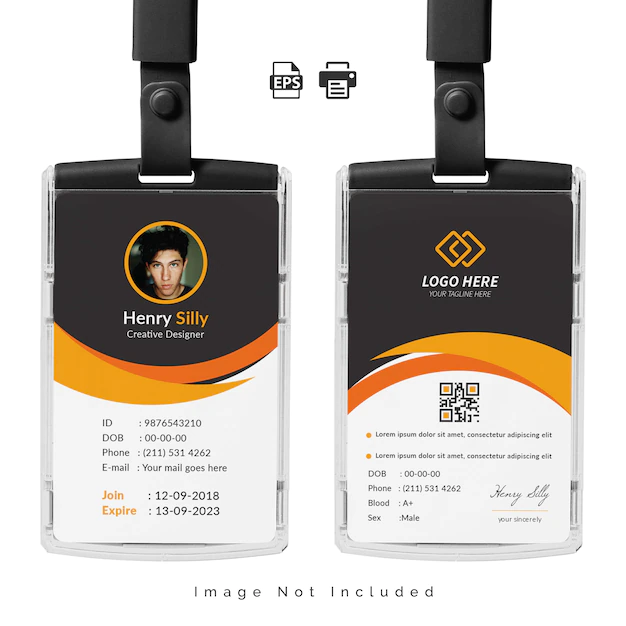 Free Vector | Office id card template illustration