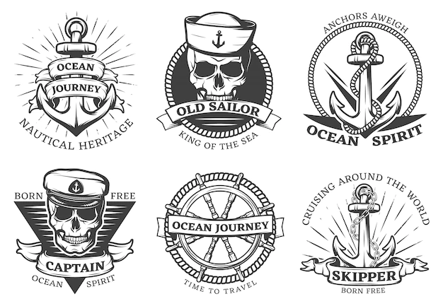 Free Vector | Old tattoo anchor set