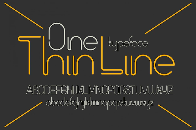 Free Vector | One line vector font set