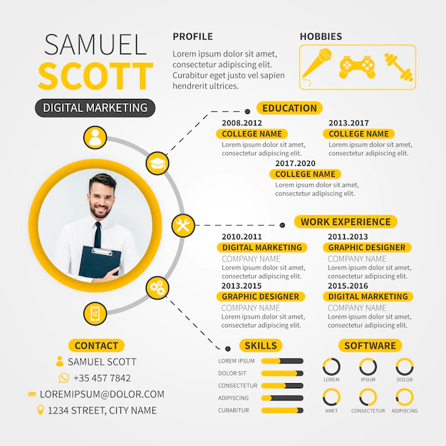 Free Vector | Online cv concept