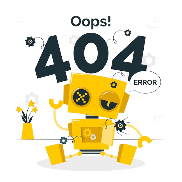 Free Vector | Oops! 404 error with a broken robot concept illustration