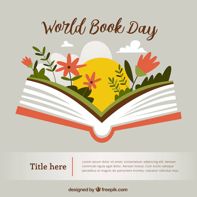 Free Vector | Open book with flowers in vintage style