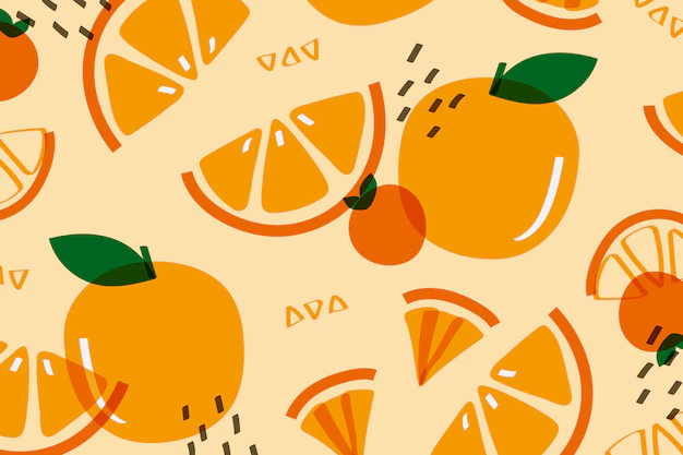Free Vector | Orange fruit memphis style