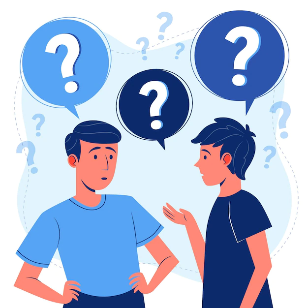 Free Vector | Organic flat people asking questions illustration