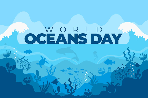 Free Vector | Organic flat world oceans day illustration