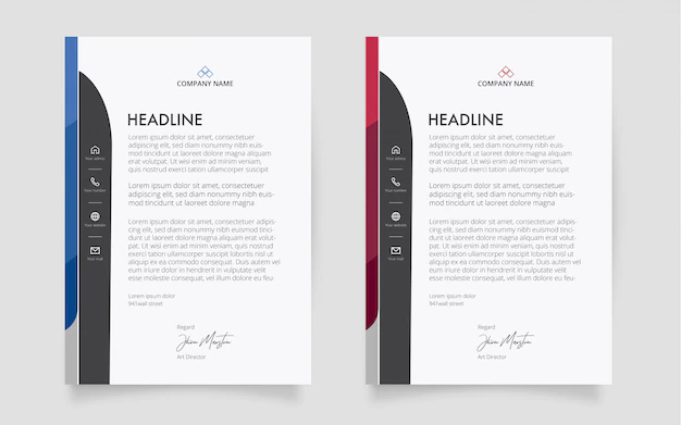 Free Vector | Original letterhead template with abstract shapes