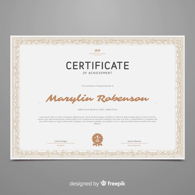 Free Vector | Ornamental certificate template in vintage style