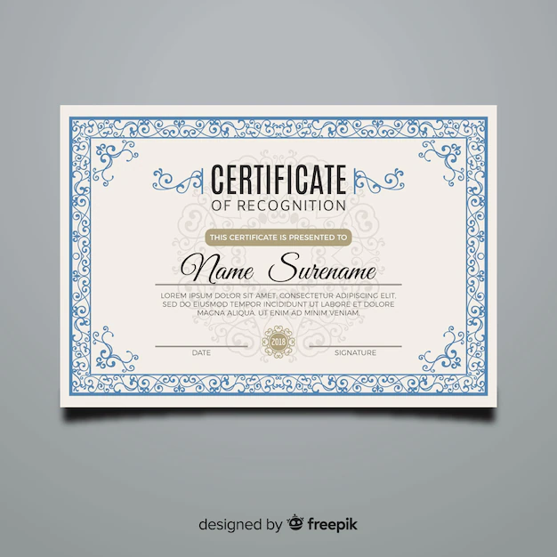 Free Vector | Ornamental certificate template