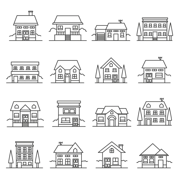 Free Vector | Outlined house icons