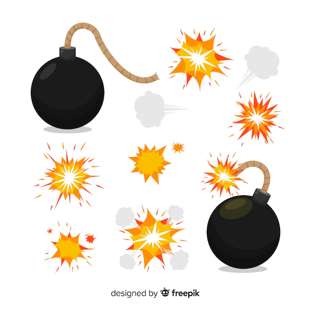 Free Vector | Pack of bombs and explosion effects