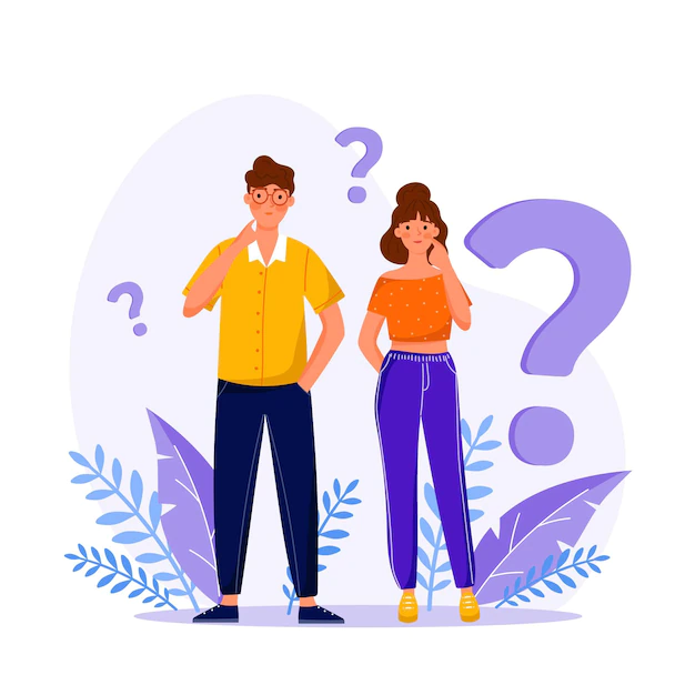 Free Vector | Pack of flat people asking questions