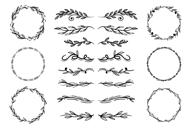 Free Vector | Pack of hand drawn ornamental elements