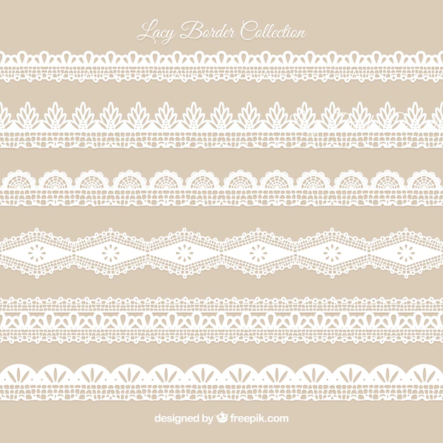 Free Vector | Pack of vintage lace ornaments