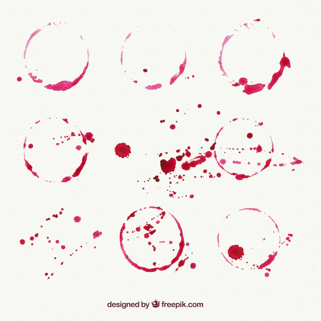 Free Vector | Pack of wine stains with drops