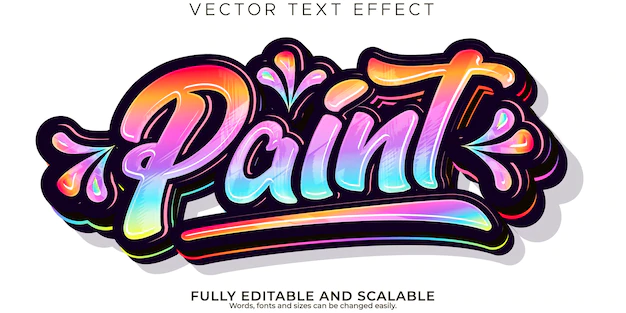 Free Vector | Paint stylish text effect editable modern lettering typography font style