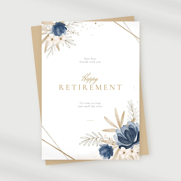 Free Vector | Painted retirement greeting card