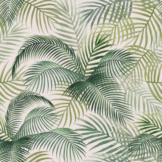 Free Vector | Palm leaves pattern mockup illustration