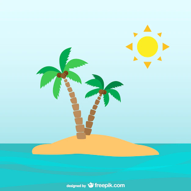 Free Vector | Palm trees on desert island