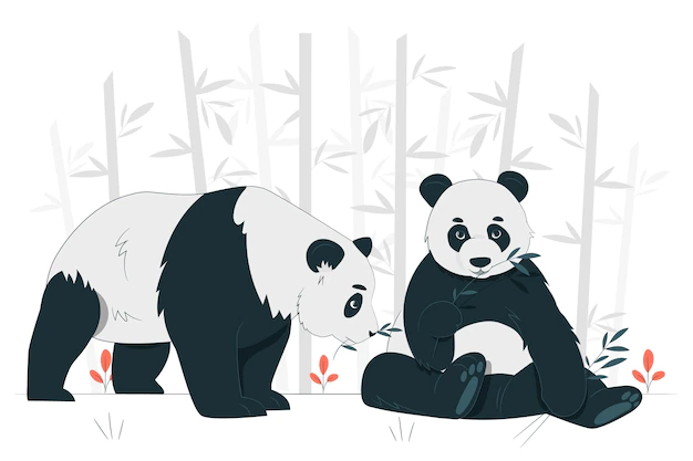 Free Vector | Pandas concept illustration