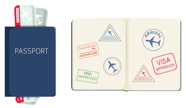 Free Vector | Passport on white background