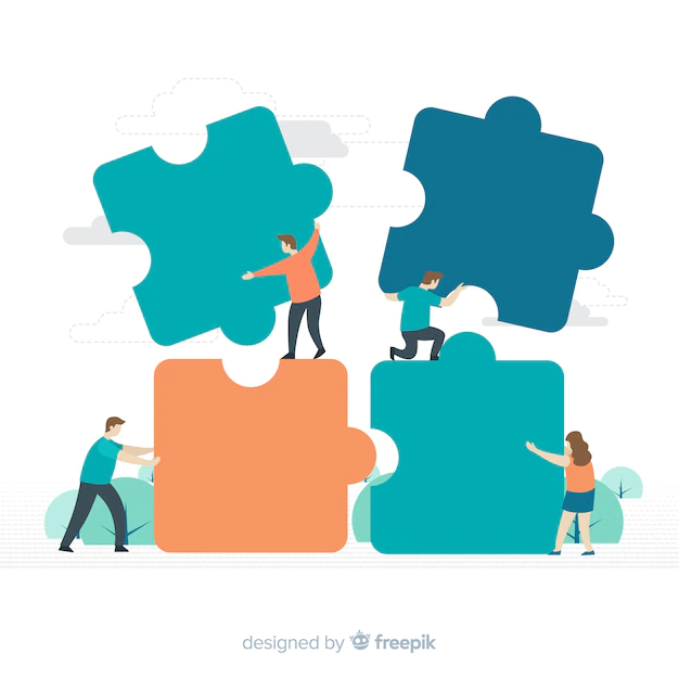 Free Vector | People connecting puzzle pieces