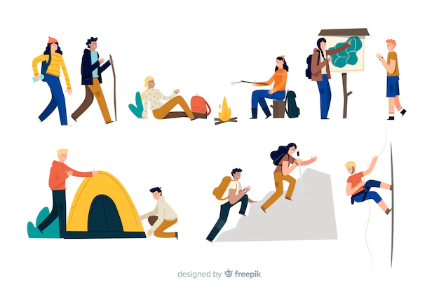 Free Vector | People doing adventure actions