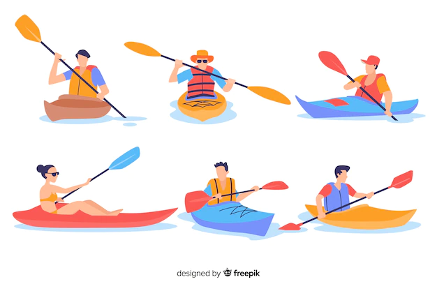 Free Vector | People kayaking