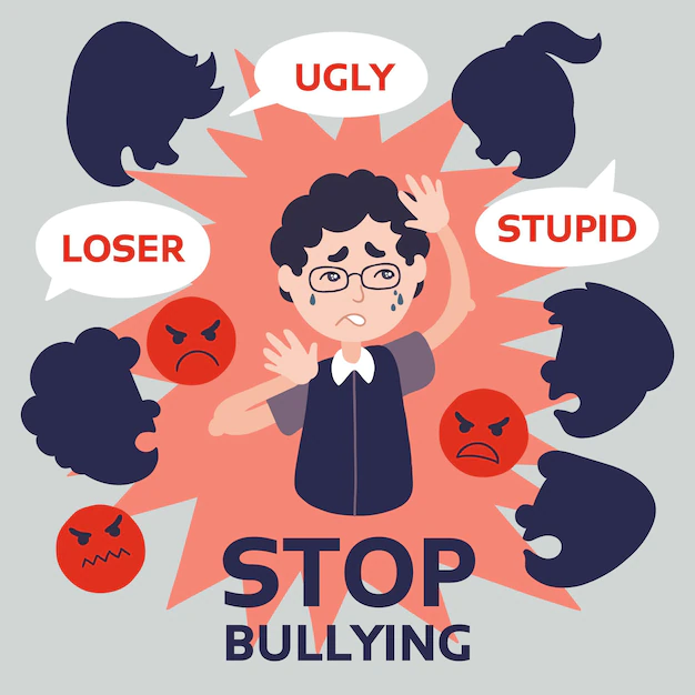 Free Vector | People screaming at a bullied boy