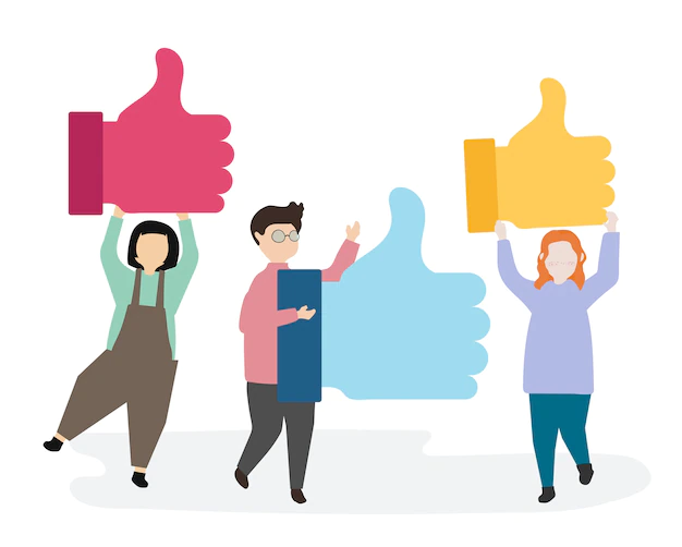 Free Vector | People with thumbs up symbol