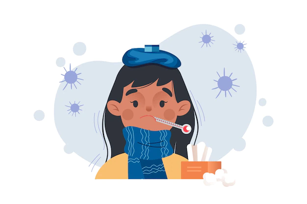 Free Vector | Person with cold