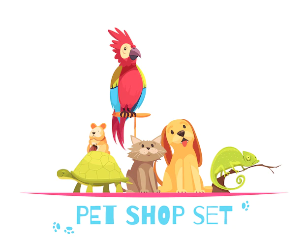 Free Vector | Pet shop composition