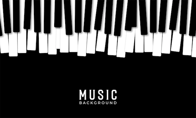 Free Vector | Piano keys closeup on a black background the concept of musical instruments
