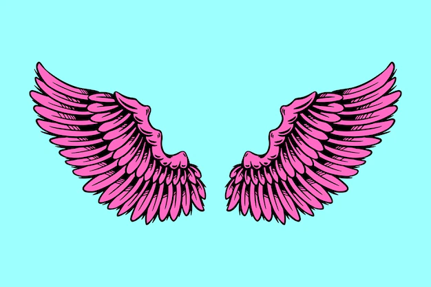 Free Vector | Pink illustration of angel wings design