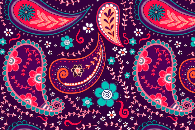 Free Vector | Pink paisley pattern background, indian mandala illustration vector