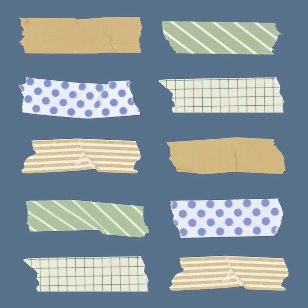 Free Vector | Polka dot washi tape clipart, green pattern vector collection