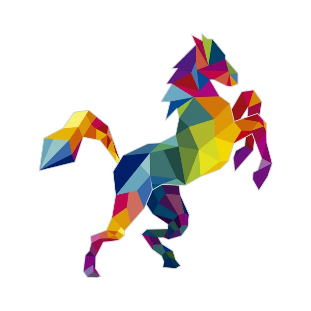 Free Vector | Polygonal horse illustration